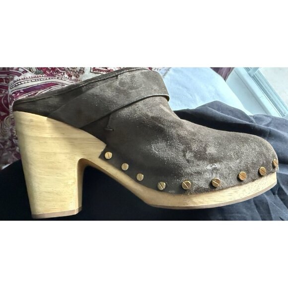 Veronica Beard Women’s 10  Brown Suede Clogs Designer Chic - Picture 7 of 11